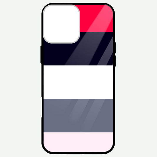 Classic White Black And  Red Stripes Glossy Phone Cases