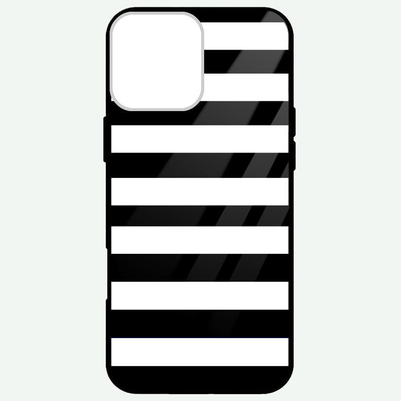 Classic Black White Stripes Glossy Phone Cases