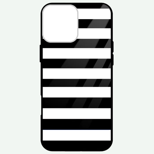 Classic Black White Stripes Glossy Phone Cases