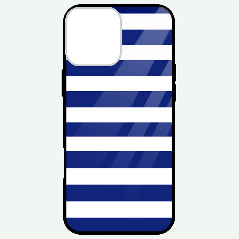 Classic Blue White Stripes Glossy Phone Cases