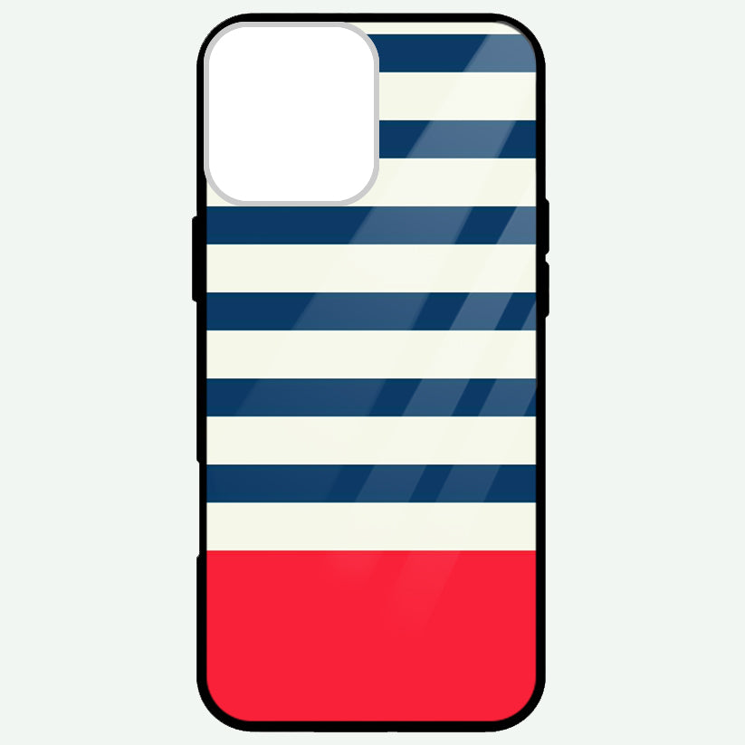 Classic Red Blue White Stripes Glossy Phone Cases
