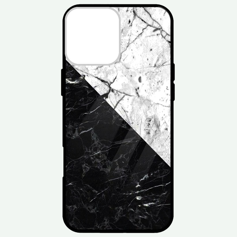 White Black Marble Glossy Phone Cases
