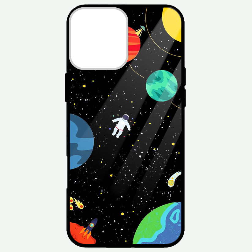 Space Man And Moons Glossy Phone Cases