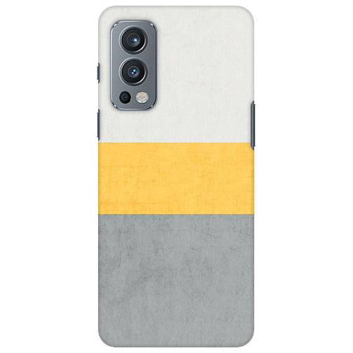 Yellow And White Grey Design Back Cover for Oneplus Nord 2 5G