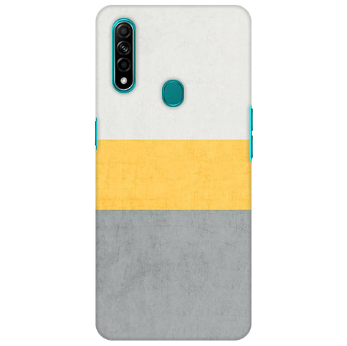 Yellow And White Grey Design Back Cover for Oppo A31