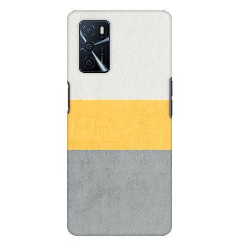 Yellow And White Grey Design Back Cover for Oppo A55