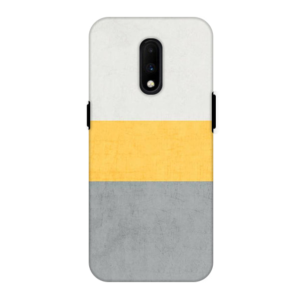 Yellow And White Grey Design Back Cover for OnePlus 7