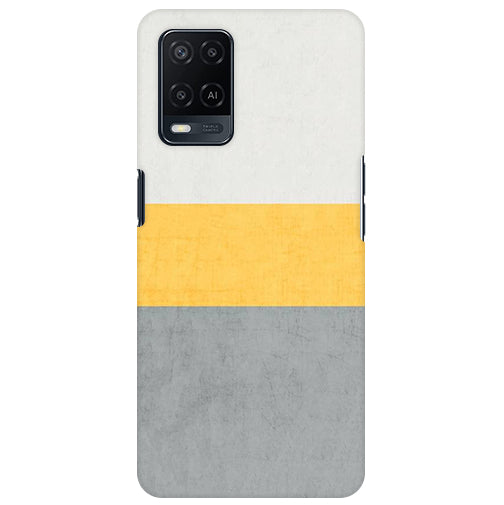 Yellow And White Grey Design Back Cover for Oppo A54