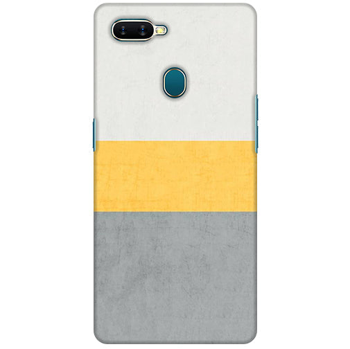 Yellow And White Grey Design Back Cover for Oppo A12 / Oppo A11k