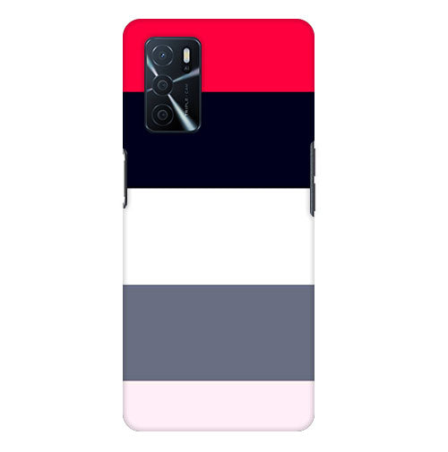 Classic White Black And  Red Stripes Back Cover for Oppo A55