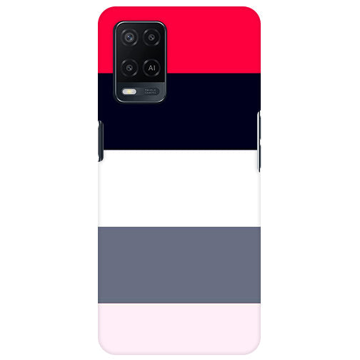 Classic White Black And  Red Stripes Back Cover for 𝙊𝙥𝙥𝙤 𝘼15 /𝙊𝙥𝙥𝙤 𝘼15𝙨