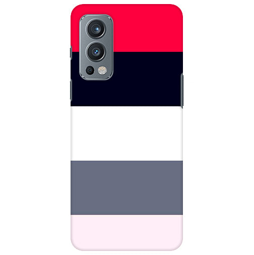 Classic White Black And  Red Stripes Back Cover for Oneplus Nord 2 5G