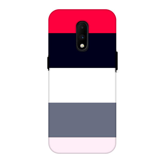 Classic White Black And  Red Stripes Back Cover for OnePlus 6