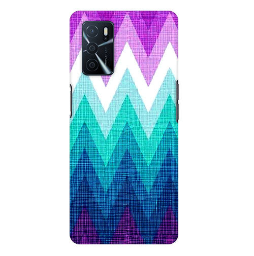 Chevron Blue Shades Back Cover for Oppo A16