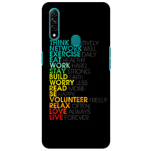 Relax Love Live Forever Back Cover for Oppo A31