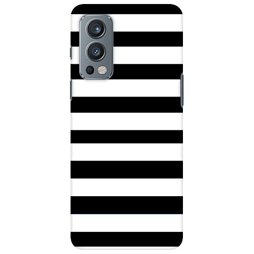 Classic Black White Stripes Back Cover for Oneplus Nord 2 5G