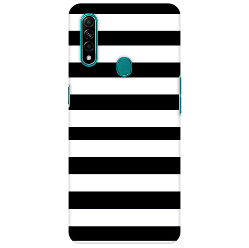 Classic Black White Stripes Back Cover for Oppo A31