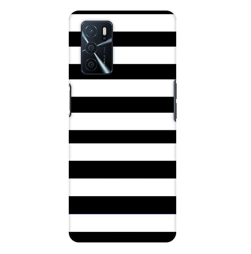 Classic Black White Stripes Back Cover for Oppo A16