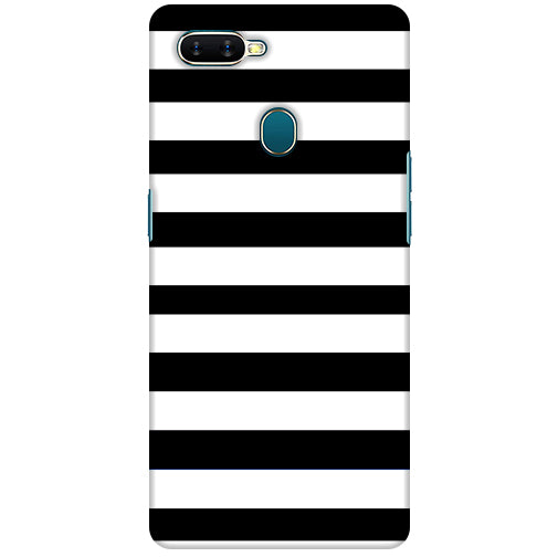 Classic Black White Stripes Back Cover for Oppo A12 / Oppo A11k