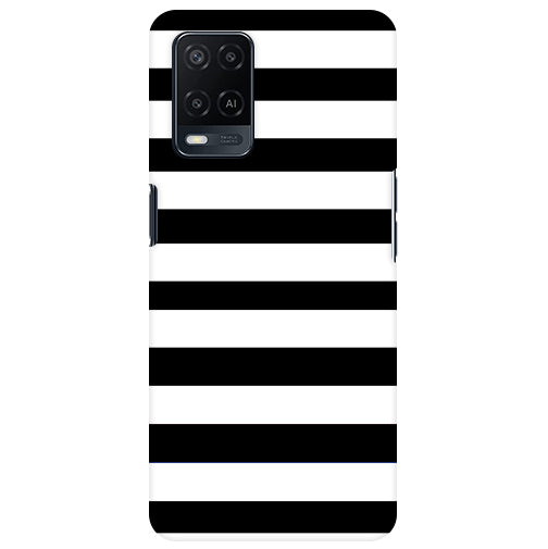 Classic Black White Stripes Back Cover for Oppo A54