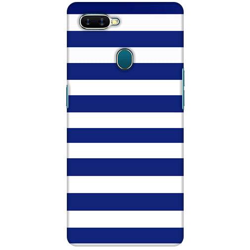 Classic Blue White Stripes Back Cover for Oppo A12 / Oppo A11k