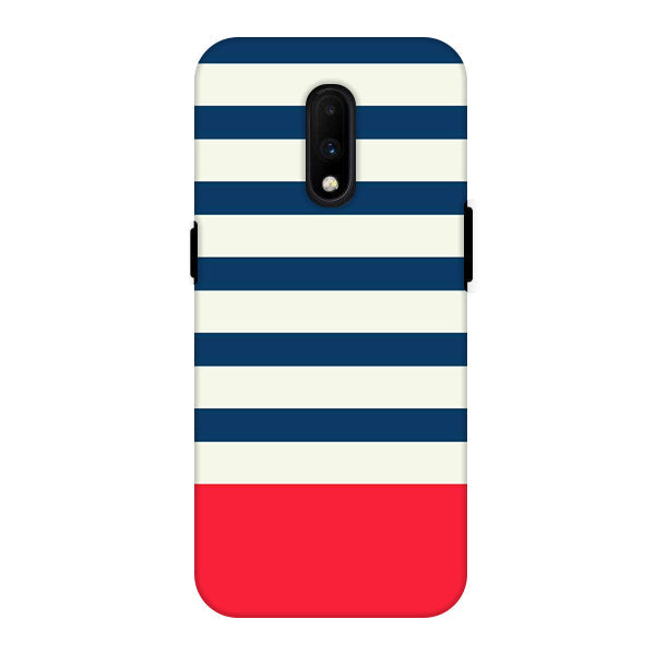 Classic Red Blue White Stripes Back Cover for OnePlus 6