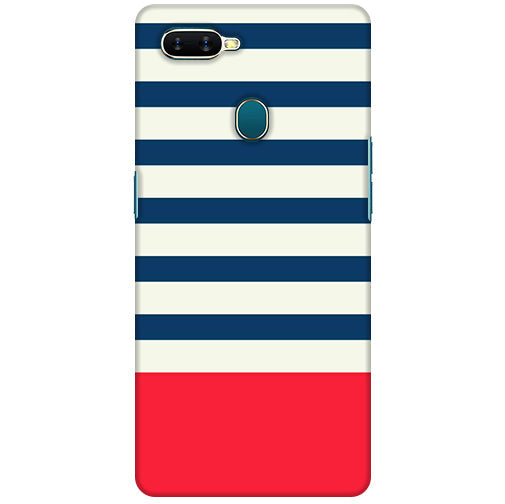 Classic Red Blue White Stripes Back Cover for Oppo A12 / Oppo A11k