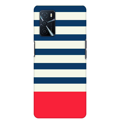 Classic Red Blue White Stripes Back Cover for Oppo A16