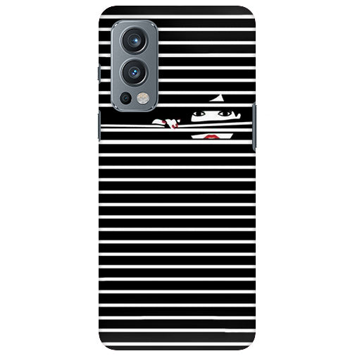 Bold Girl Strips Design Back Cover for Oneplus Nord 2 5G