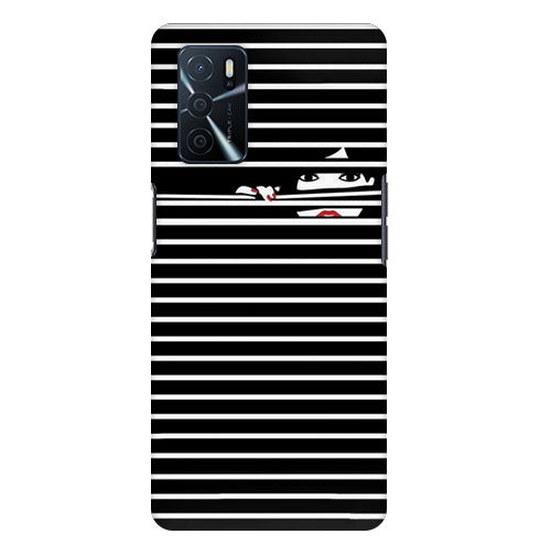 Bold Girl Strips Design Back Cover for Oppo A55