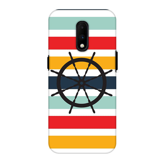 Bold Strip And Chakri Design Back Cover for OnePlus 6