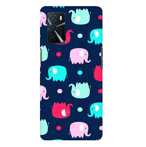 Elephants And Dot Design Back Cover for Oppo A55