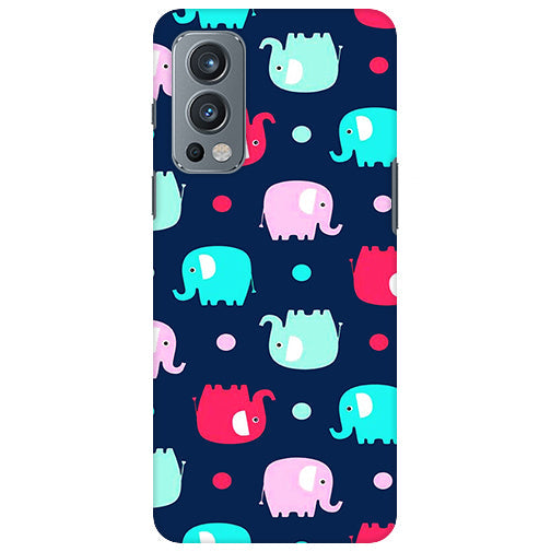 Elephants And Dot Design Back Cover for Oneplus Nord 2 5G