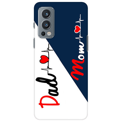 Mom And Dad Loved  Hearts Back Cover for Oneplus Nord 2 5G