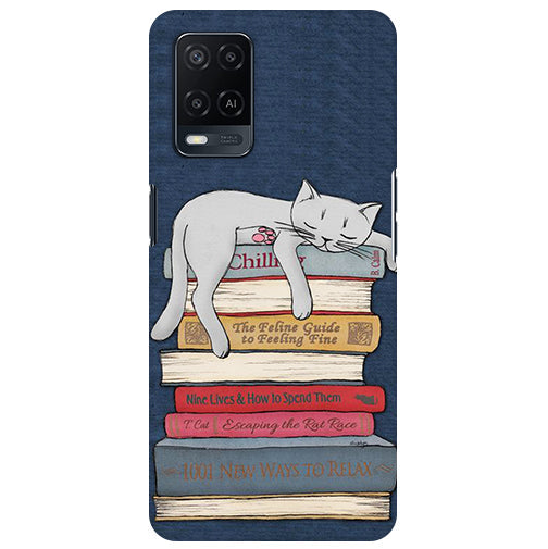 Cat Slipea Up Books Back Cover for Oppo A54