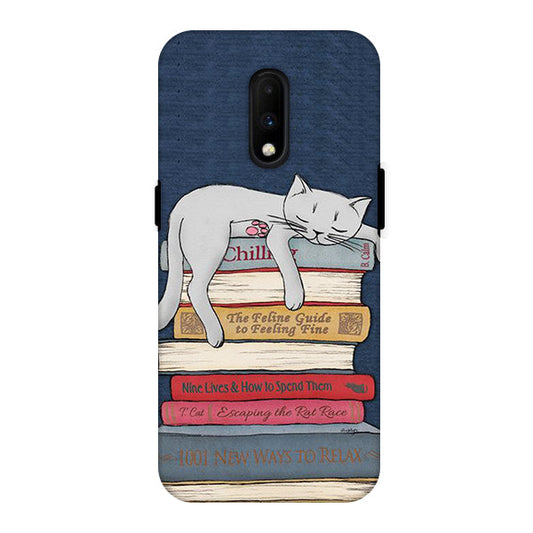 Cat Slipea Up Books Back Cover for OnePlus 6