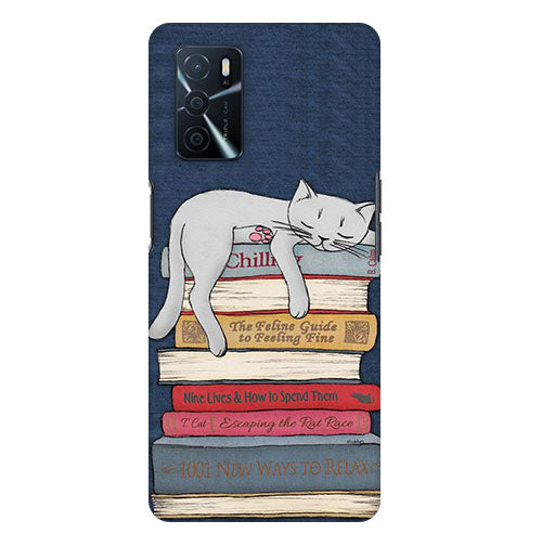 Cat Slipea Up Books Back Cover for Oppo A16