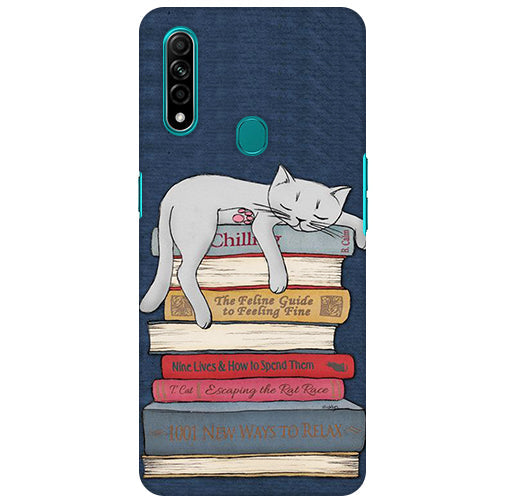 Cat Slipea Up Books Back Cover for Oppo A31