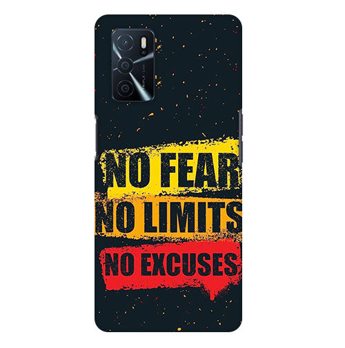 No Fear No Limits No Excuses Back Cover for Oppo A16