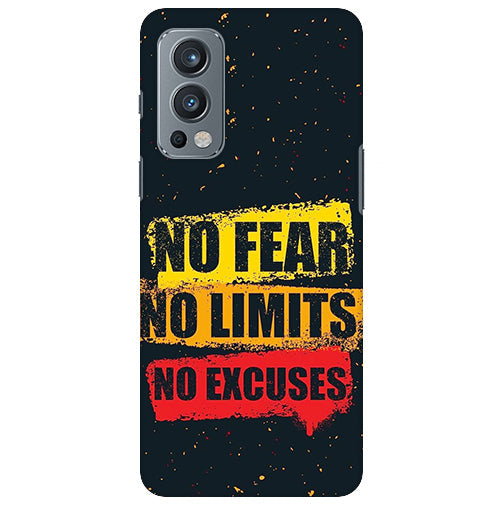 No Fear No Limits No Excuses Back Cover for Oneplus Nord 2 5G