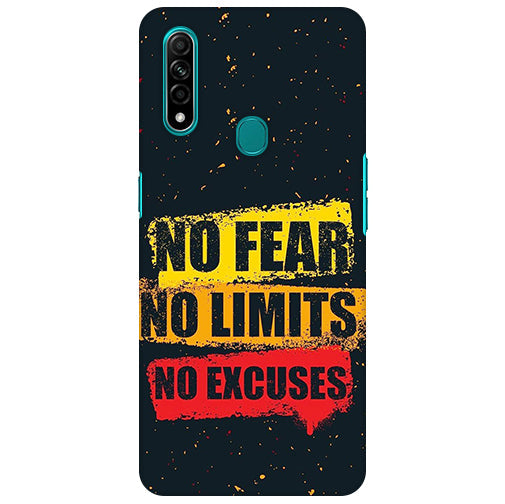 No Fear No Limits No Excuses Back Cover for Oppo A31