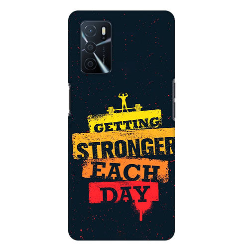 Geating Stronger Each Day Back Cover for Oppo A55