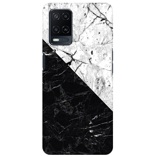 White Black Marble Back Cover for Oppo A54