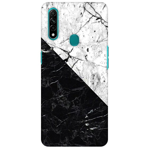 White Black Marble Back Cover for Oppo A31