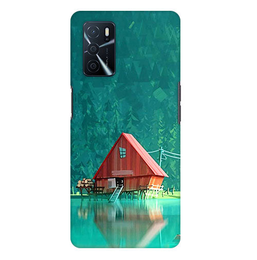 Beautyful House on side Jhil Back Cover for Oppo A16